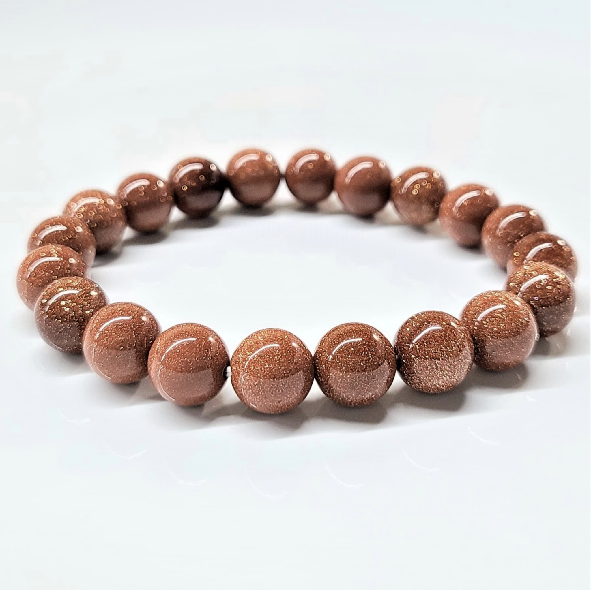 Goldstone Round Bead Bracelet - Stone of Earthly Spirit Connection