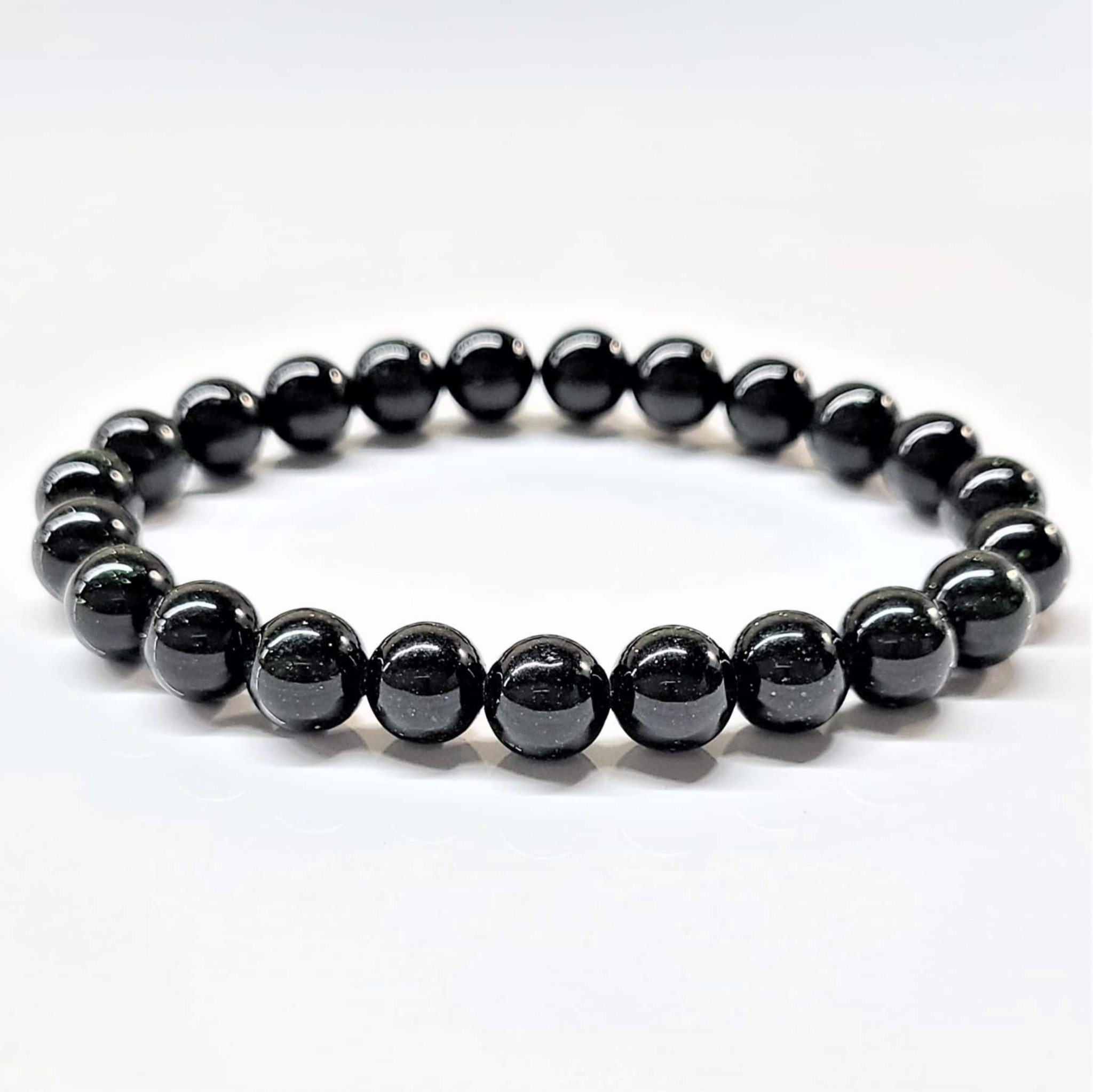 Green Goldstone Round Bead Bracelet