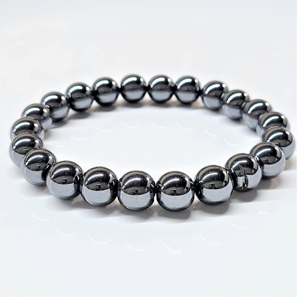 Hematite Round Bead Bracelet