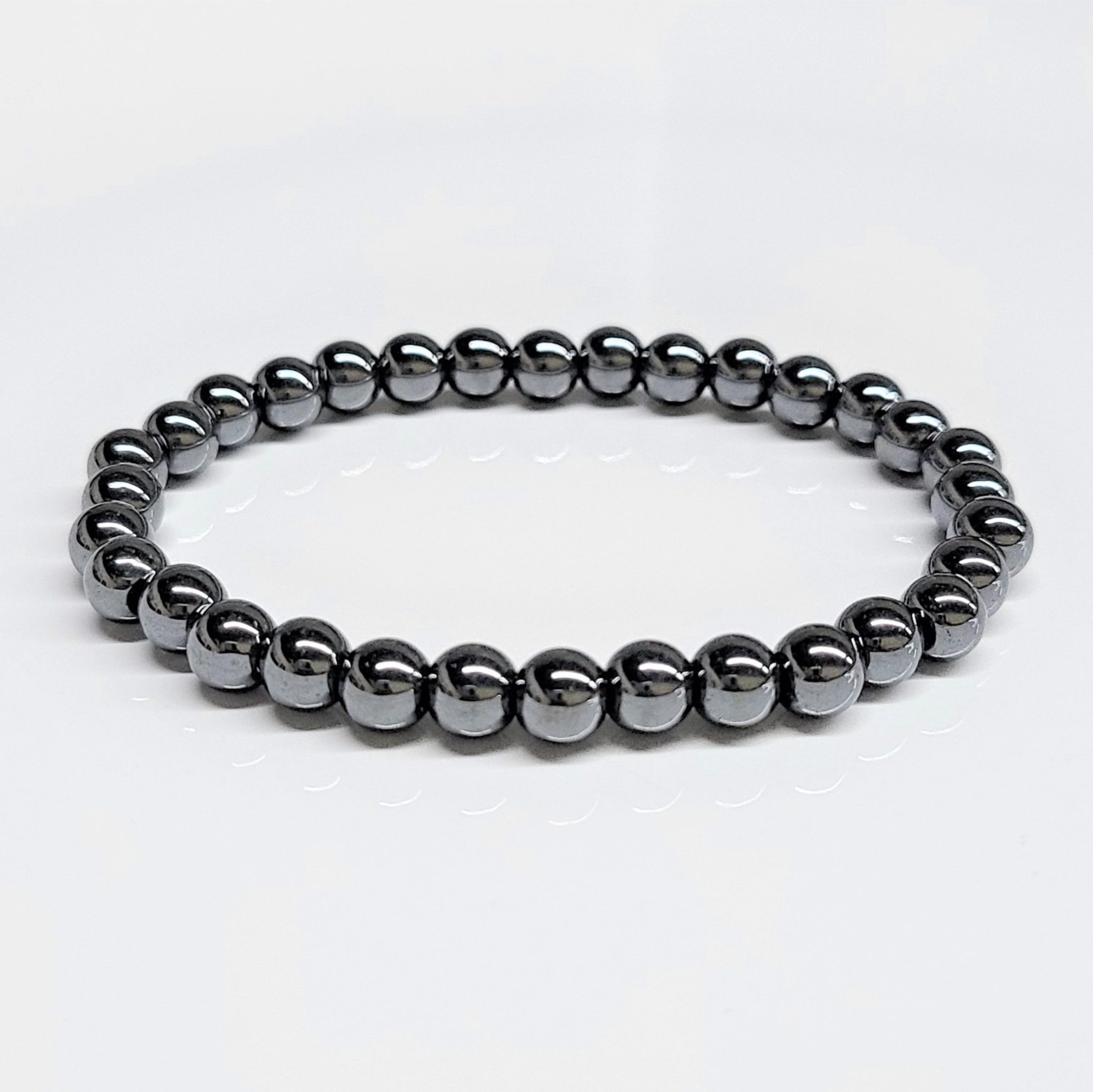 Hematite Round Bead Bracelet