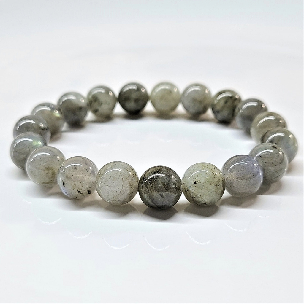 Labradorite Round Bead Bracelet - Stone of Magick