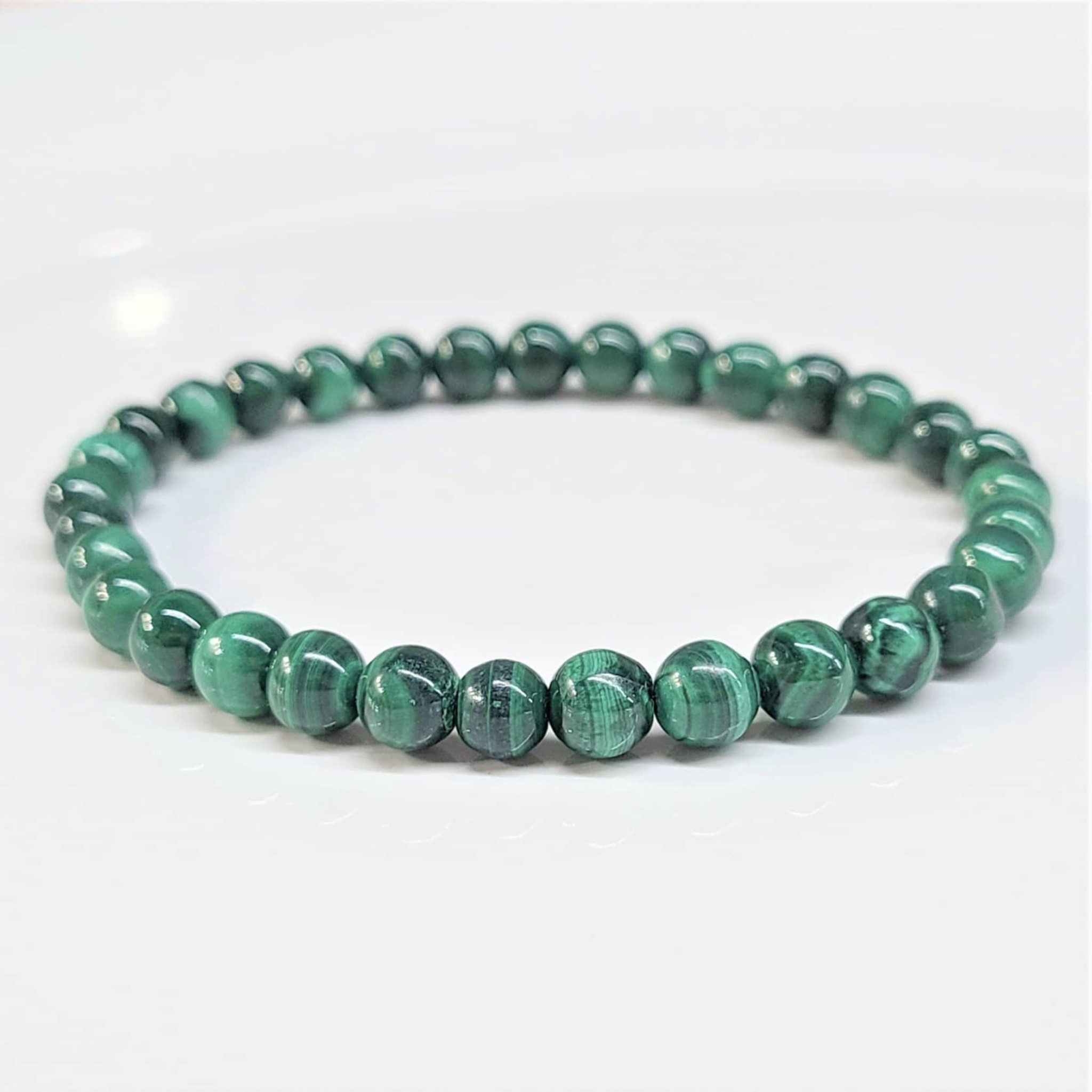 Malachite Round Bead Bracelet - Stone of Transformation & Fidelity