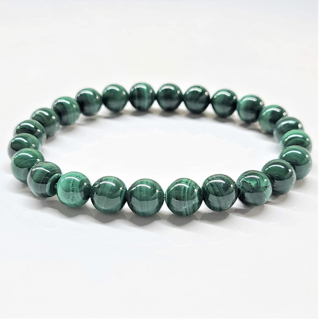 Malachite Round Bead Bracelet - Stone of Transformation & Fidelity