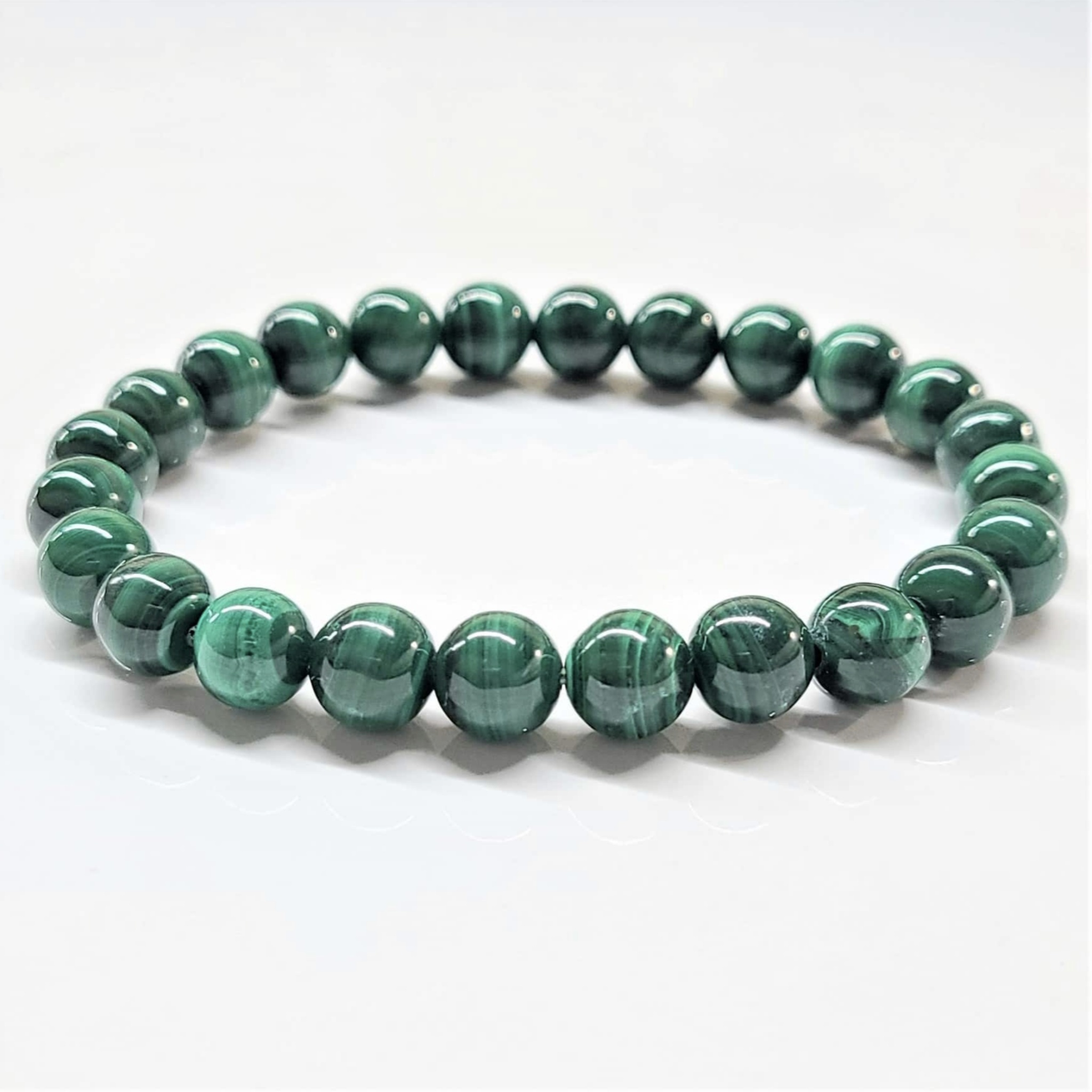 Malachite Round Bead Bracelet - Stone of Transformation & Fidelity