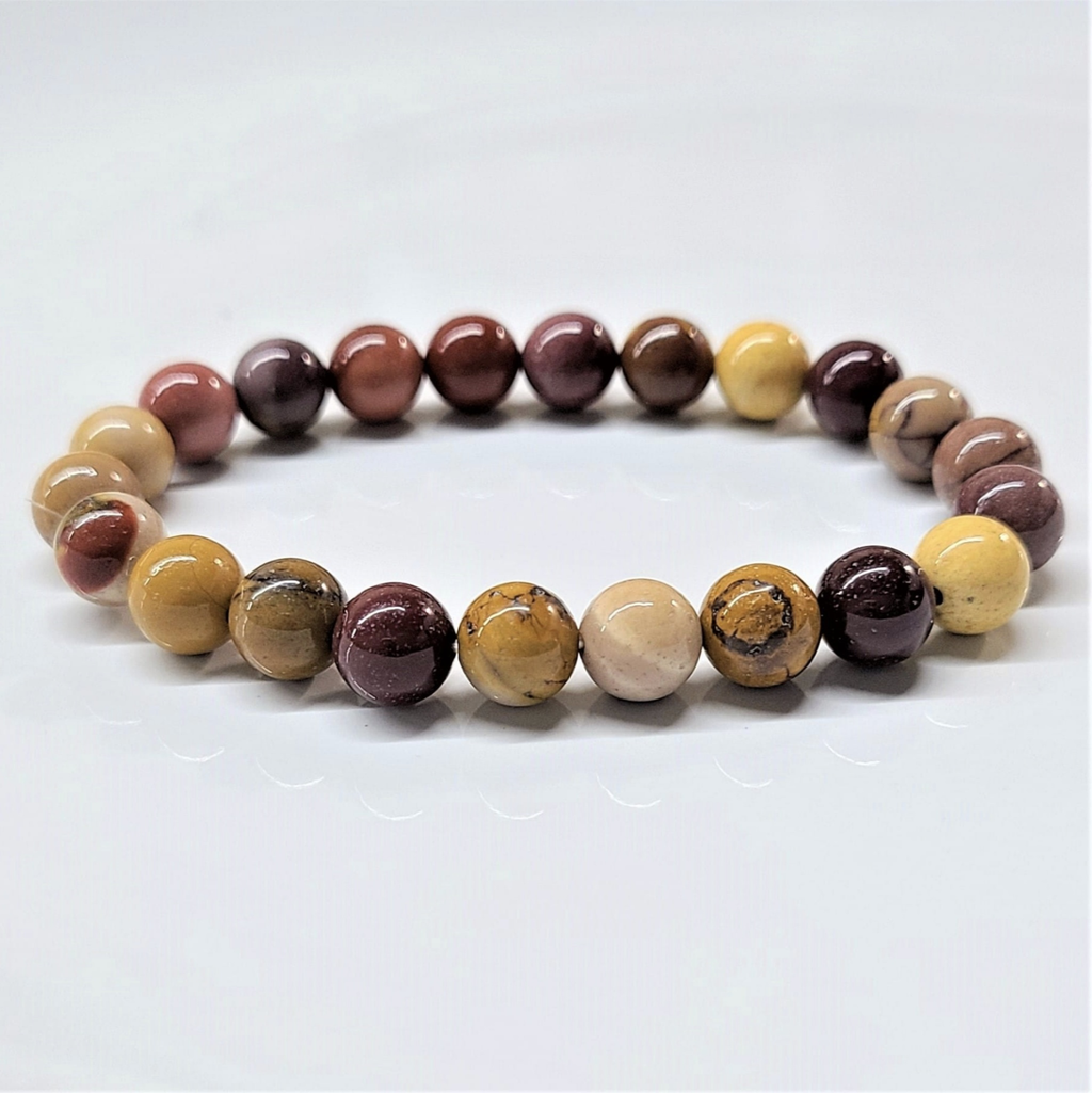 Mookaite Round Bead Bracelet - Stone of Harmony & Adventure