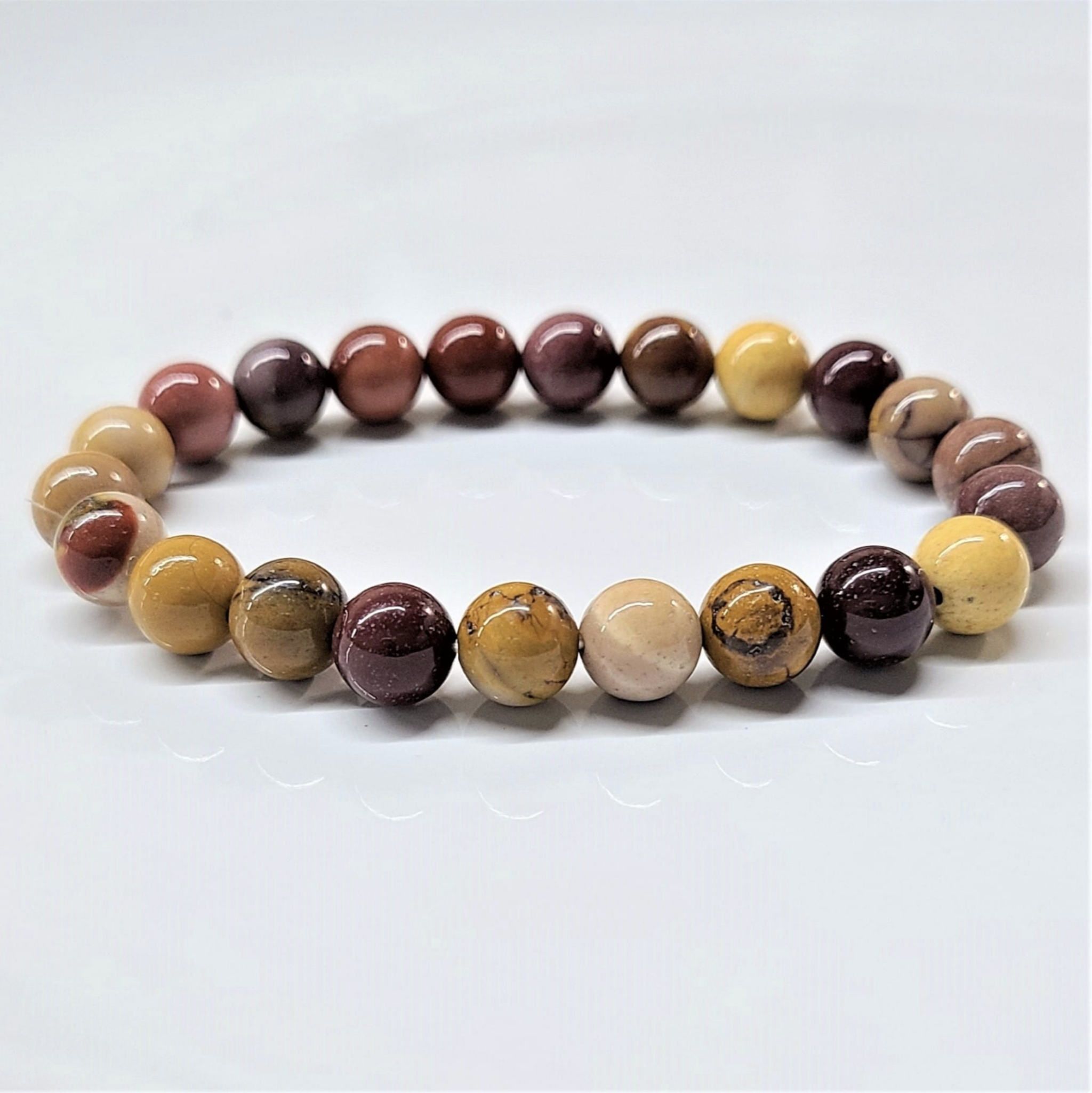 Mookaite Round Bead Bracelet - Stone of Harmony & Adventure