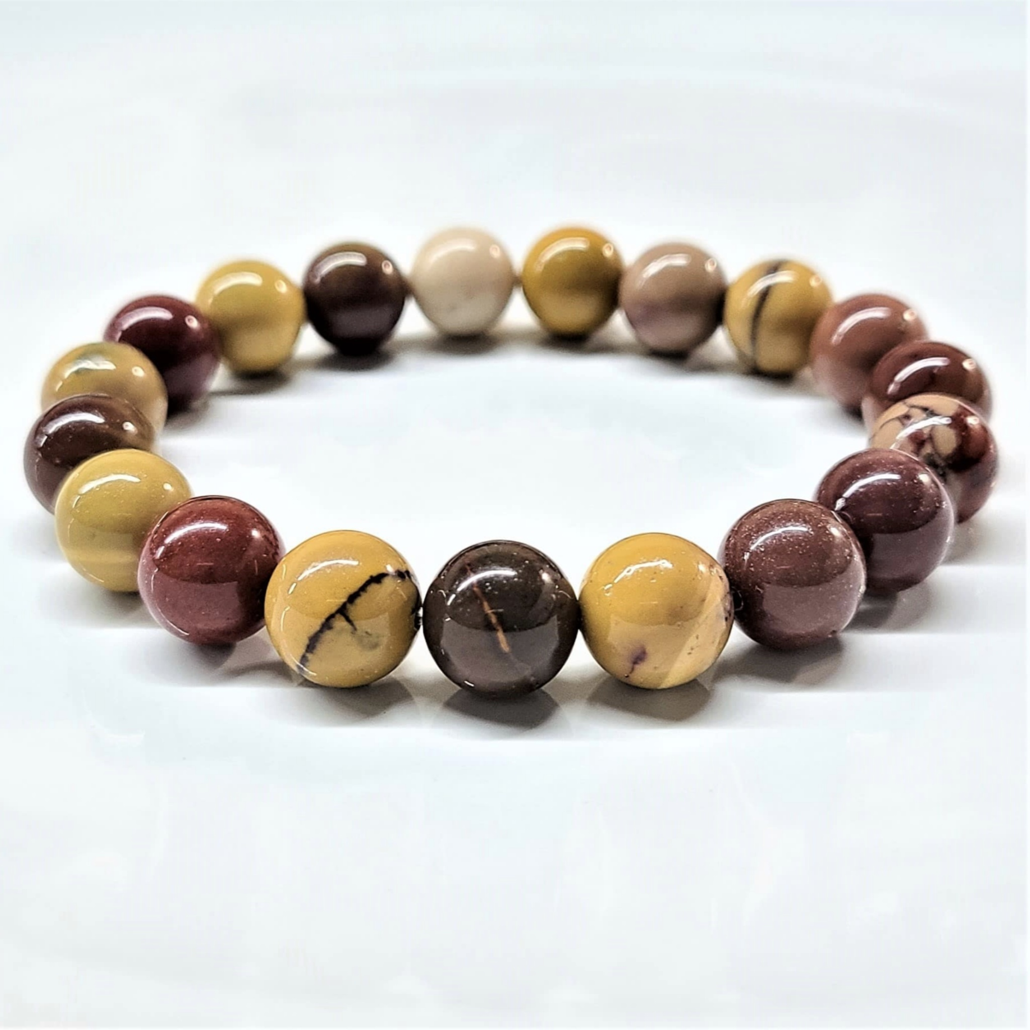 Mookaite Round Bead Bracelet - Stone of Harmony & Adventure