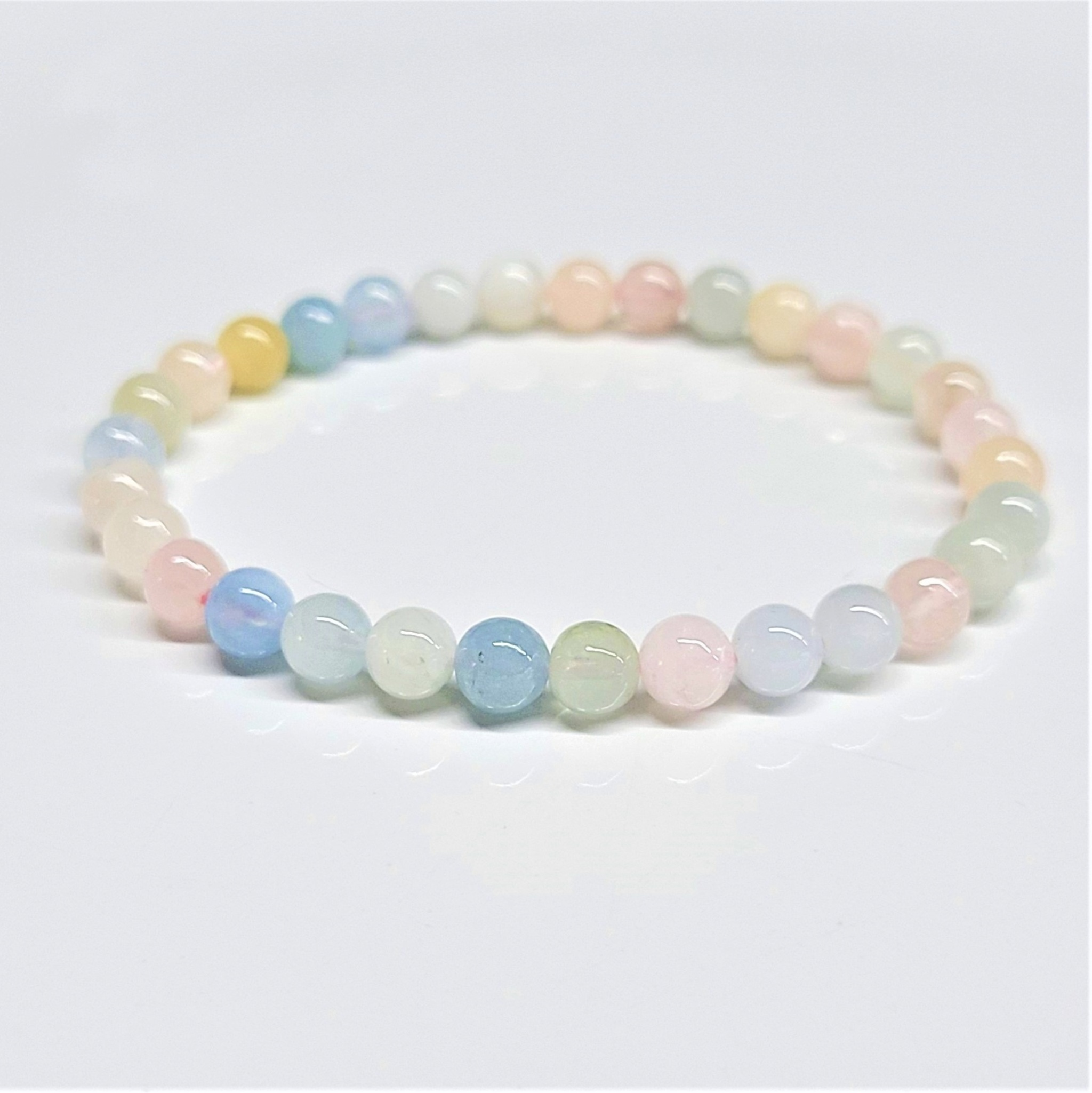 Morganite Round Bead Bracelet