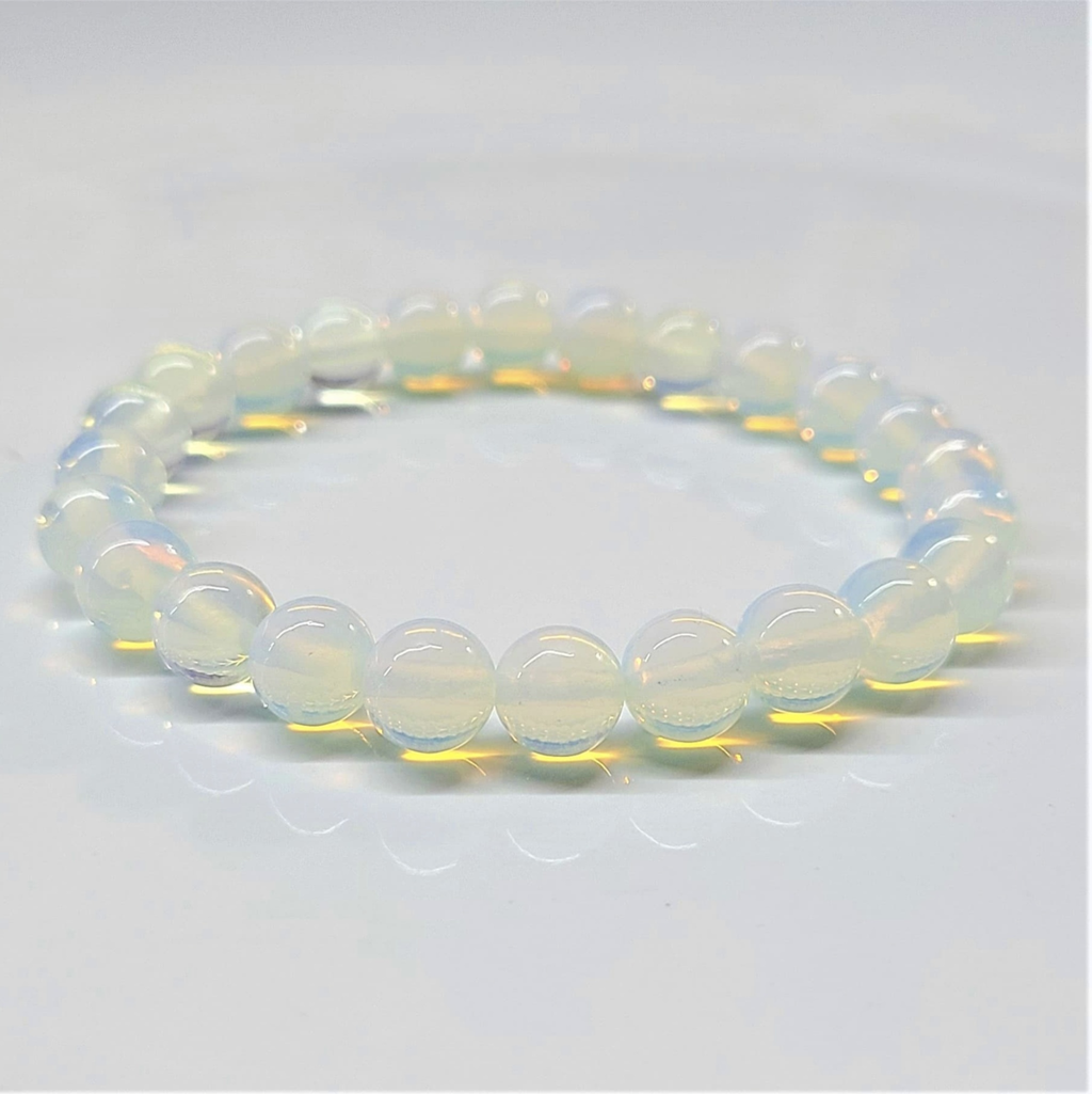 Opalite Round Bead Bracelet - Stone of Eternity