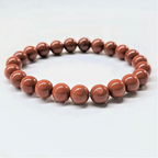 Red Jasper Round Bead Bracelet - Enduring Vitality