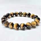 Tiger Eye Round Bead Bracelet - Courageous Clarity