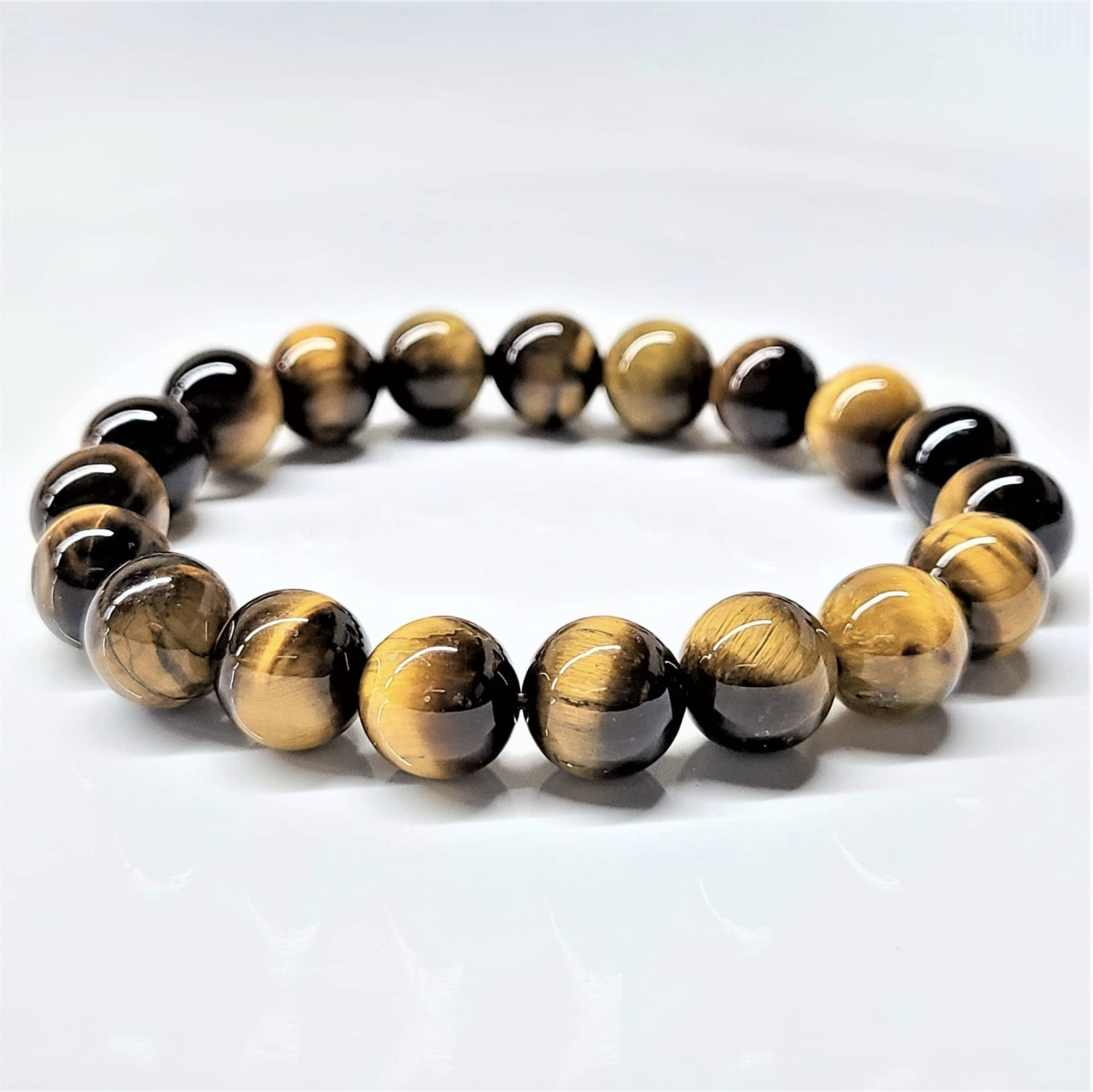 Tiger Eye Round Bead Bracelet - Courageous Clarity
