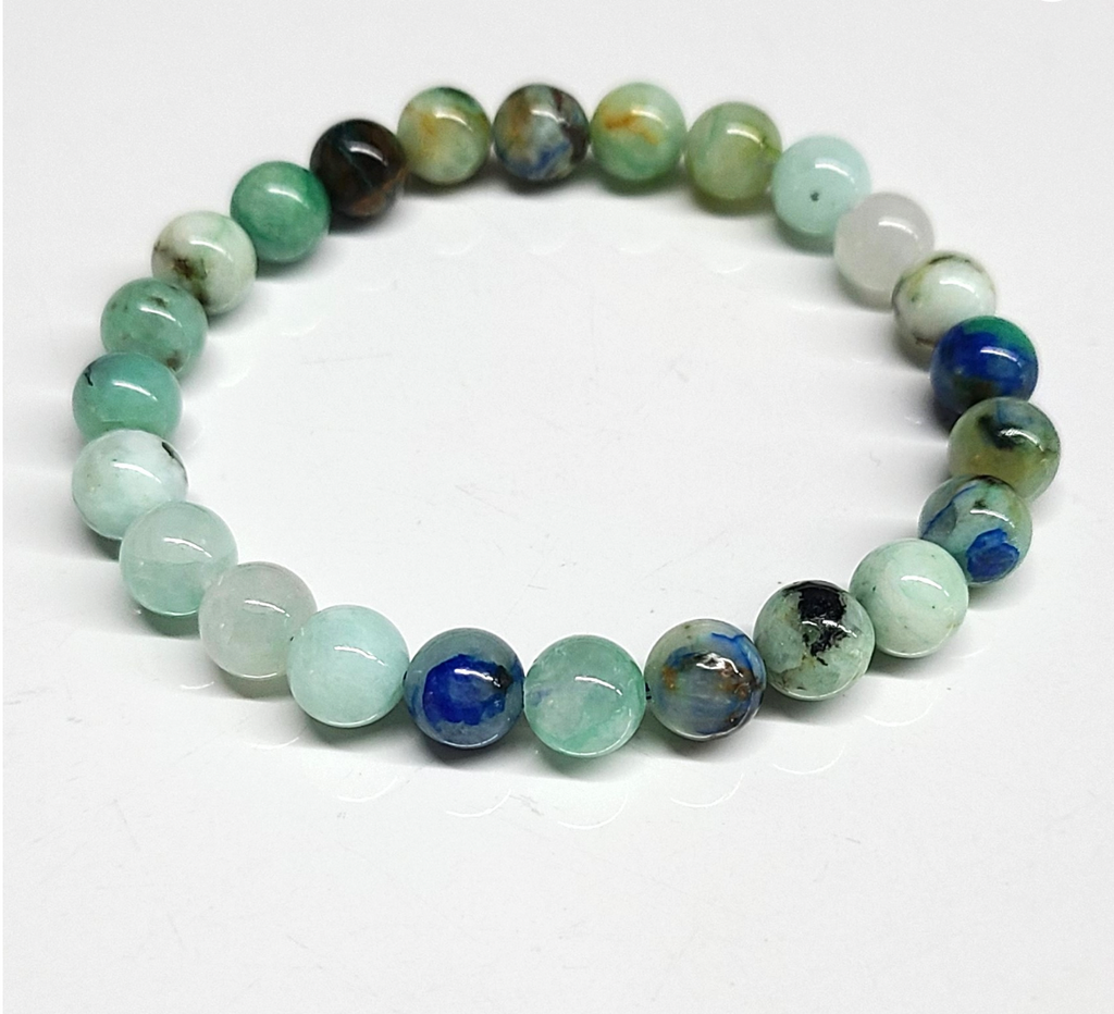 Azurite Round Bead Bracelet 8mm - Stone of Intuition & Insight