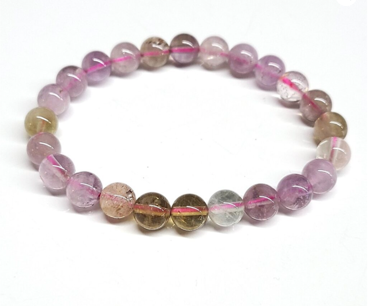 Auralite 23 Round Bead Bracelet 8mm - Cosmic Insight