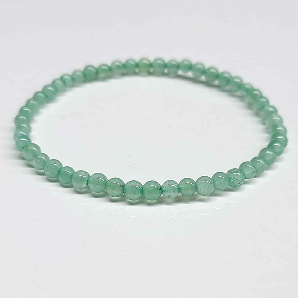 Green Aventurine Round Bead Bracelet - Stone of Opportunity