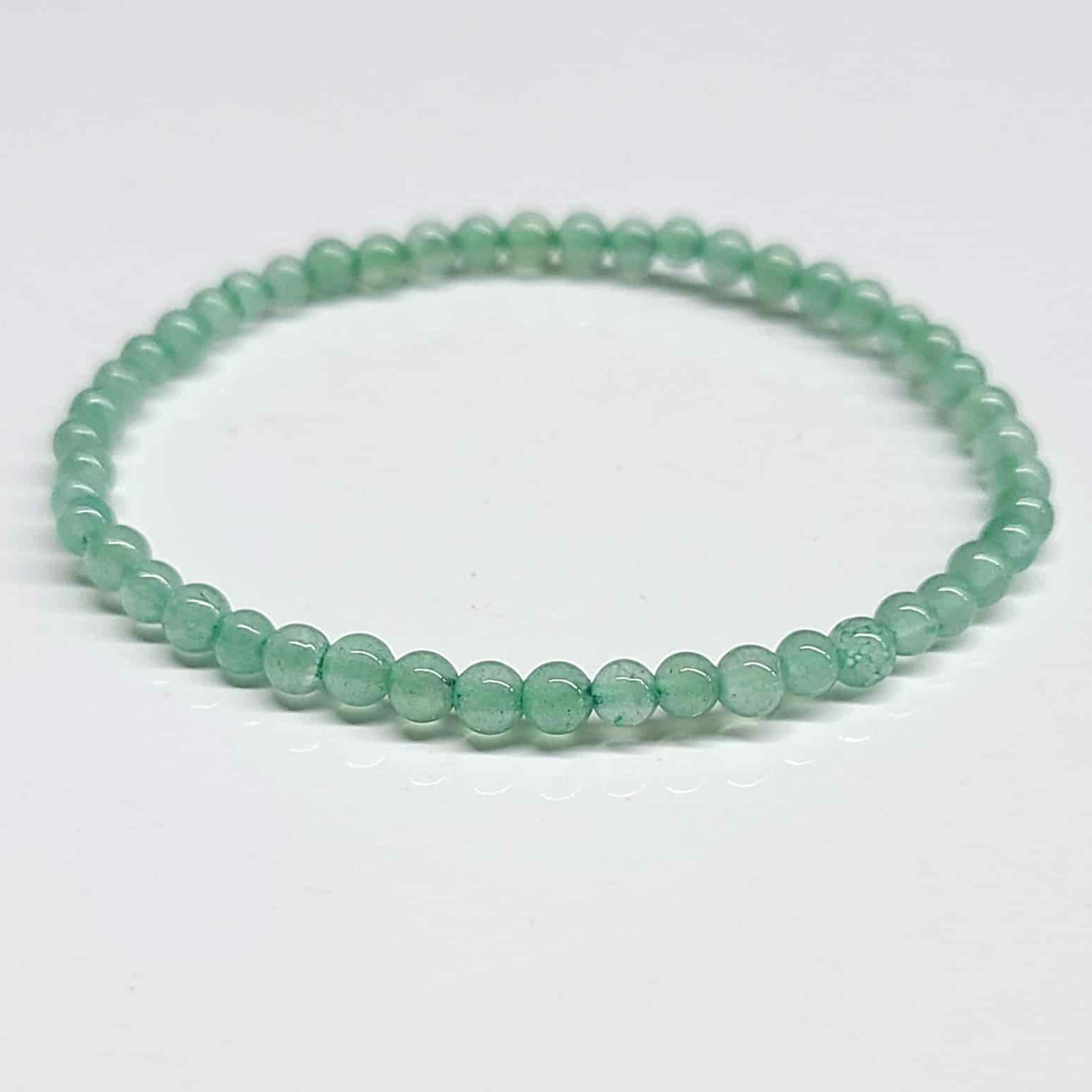 Green Aventurine Round Bead Bracelet - Stone of Opportunity