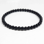 Black Obsidian Round Bead Bracelet