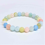 Morganite Round Bead Bracelet