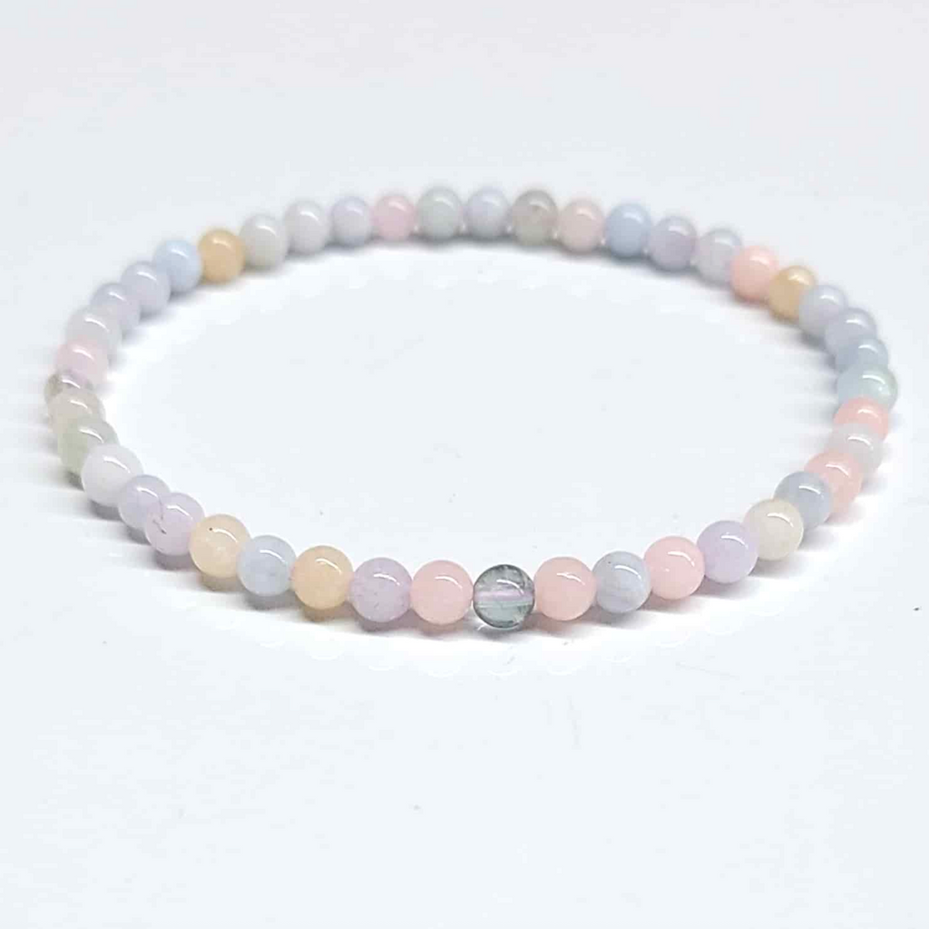 Morganite Round Bead Bracelet