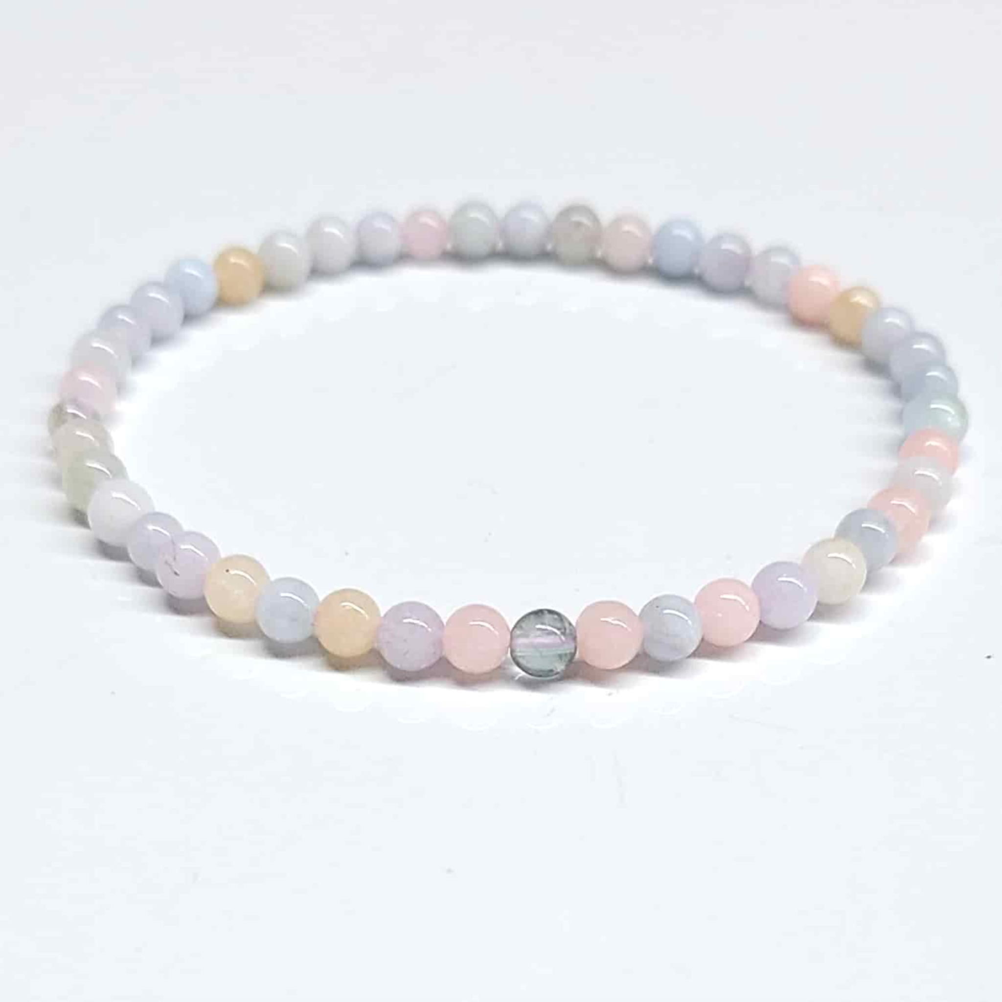 Morganite Round Bead Bracelet