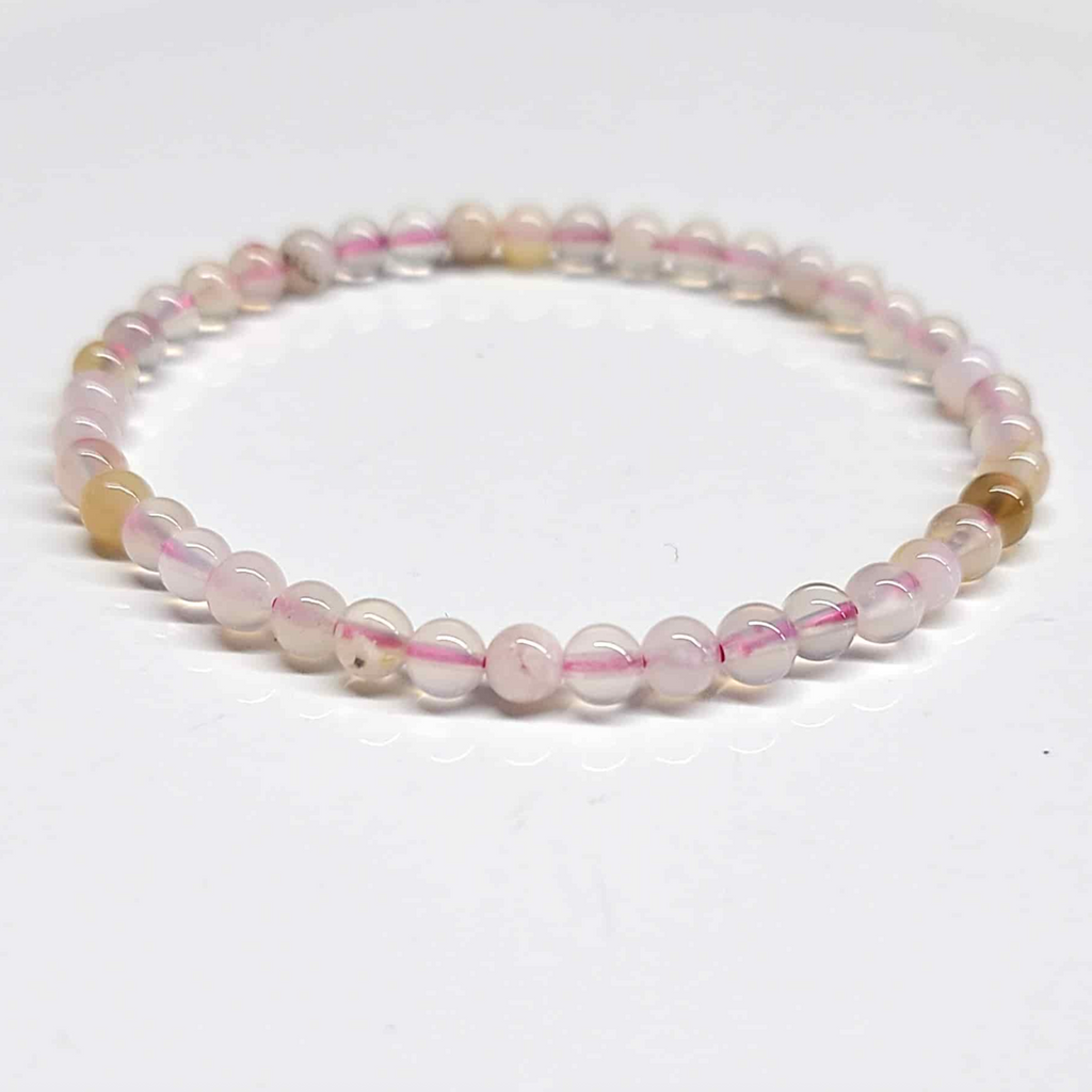 Flower Agate Round Bead Bracelet - Stone of the Divine Feminine
