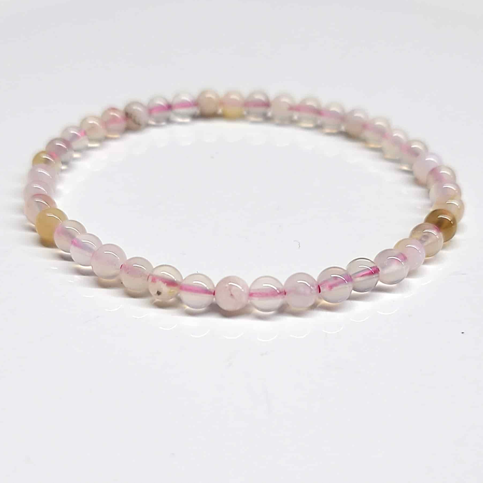 Flower Agate Round Bead Bracelet - Stone of the Divine Feminine
