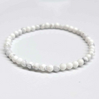 White Howlite Round Bead Bracelet - Anger Eater