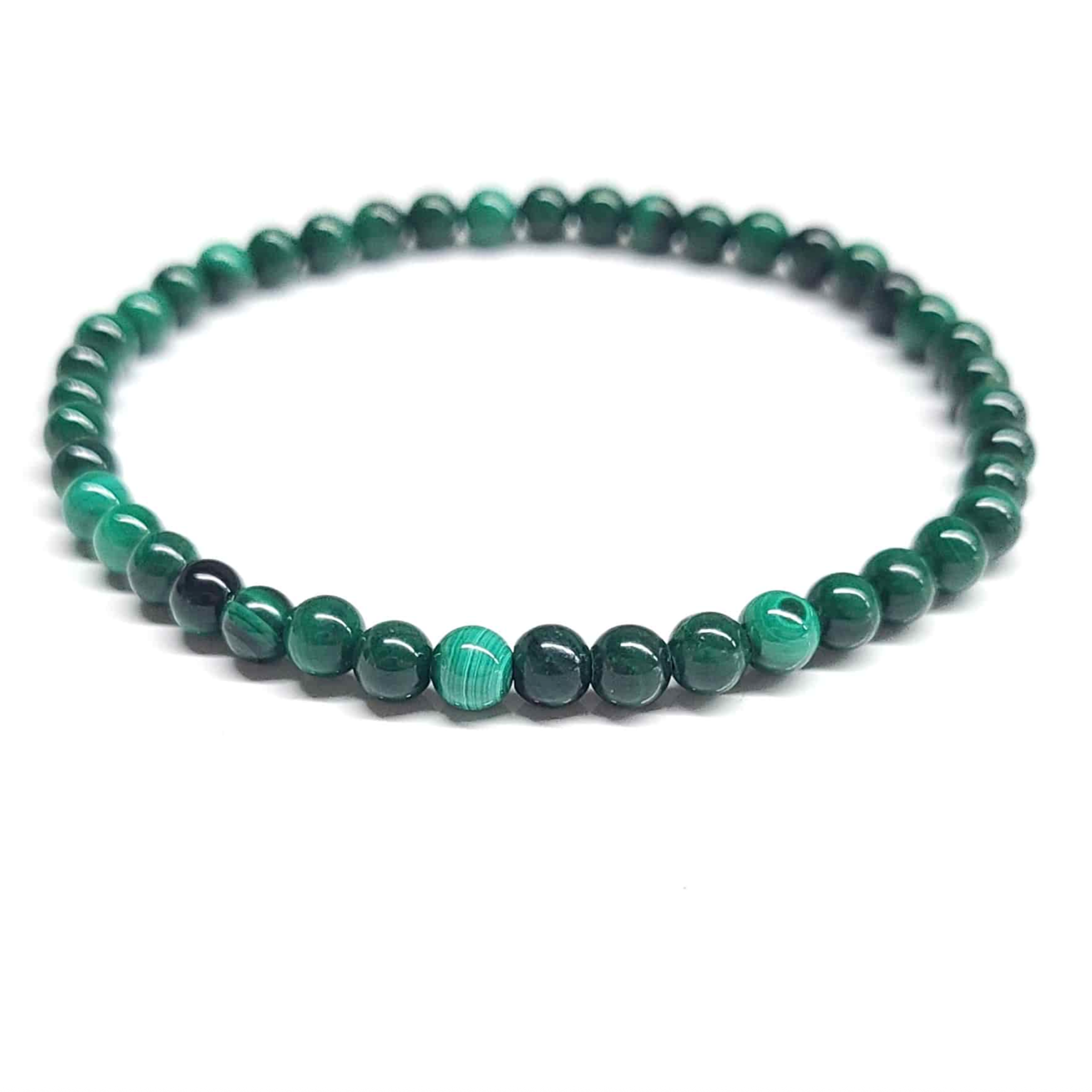 Malachite Round Bead Bracelet - Stone of Transformation & Fidelity