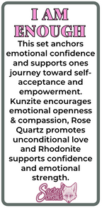 I AM ENOUGH -Kunzite, Rose Quartz, Rhodonite Gem Jewelry Set