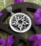 SMALL Crescent Moon Pentacle Pendant, Handmade - 925 Sterling Silver