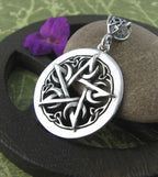 SMALL Crescent Moon Pentacle Pendant, Handmade - 925 Sterling Silver