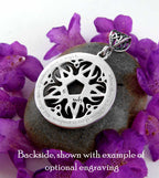 SMALL Crescent Moon Pentacle Pendant, Handmade - 925 Sterling Silver