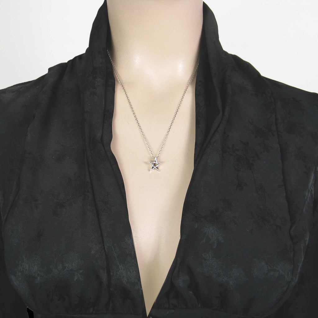 Tiny Pentagram Pendant Handmade - 925 Sterling Silver