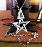 Chunky Third Degree Wiccan Pentagram Pendant, Handmade