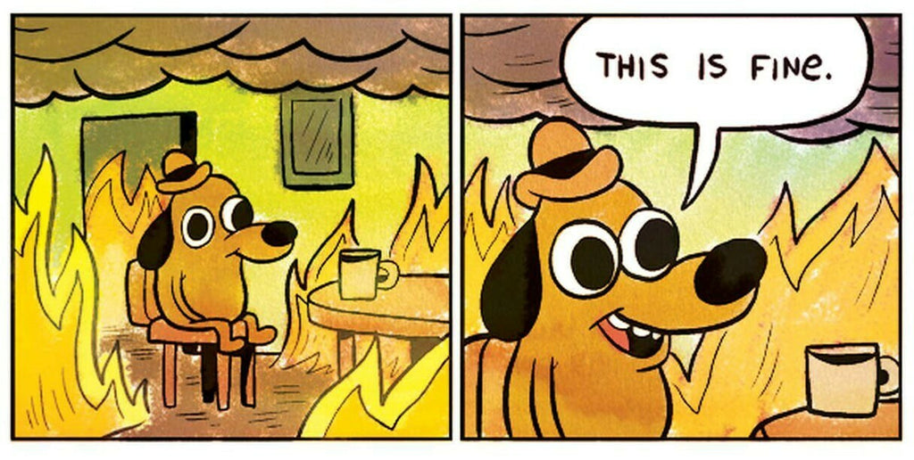 This is Fine: Noir Edition Crew Socks