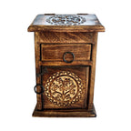 Tree of Life Carved Wooden Herb Chest