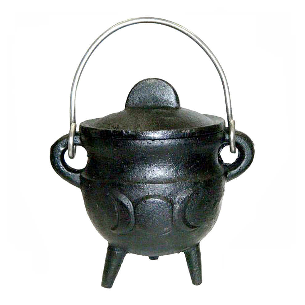 Cast Iron Cauldron - Triple Moon 4.25"