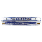 White Wash Wood Incense Box Burner (Blue)