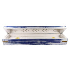 White Wash Wood Incense Box Burner (Blue)