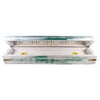 White Wash Wood Incense Box Burner (Green)