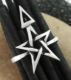 Wiccan Third Degree Pentagram Ring, Handmade - 925 Sterling Silver