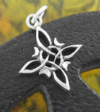 Tiny Witch's Knot With Four Crescent Moons Charm Pendant, Handmade