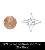 Witch's Knot with 4 Crescent Moons Pendant, Handmade