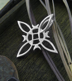 Witch's Knot with 4 Crescent Moons Pendant, Handmade