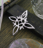 Witch's Knot with 4 Crescent Moons Pendant, Handmade