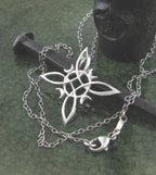 Witch's Knot with 4 Crescent Moons Pendant, Handmade