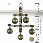 Witch's Bell: "Anchor" of Twigs with 5 Large Sleigh Bells  - Handcrafted