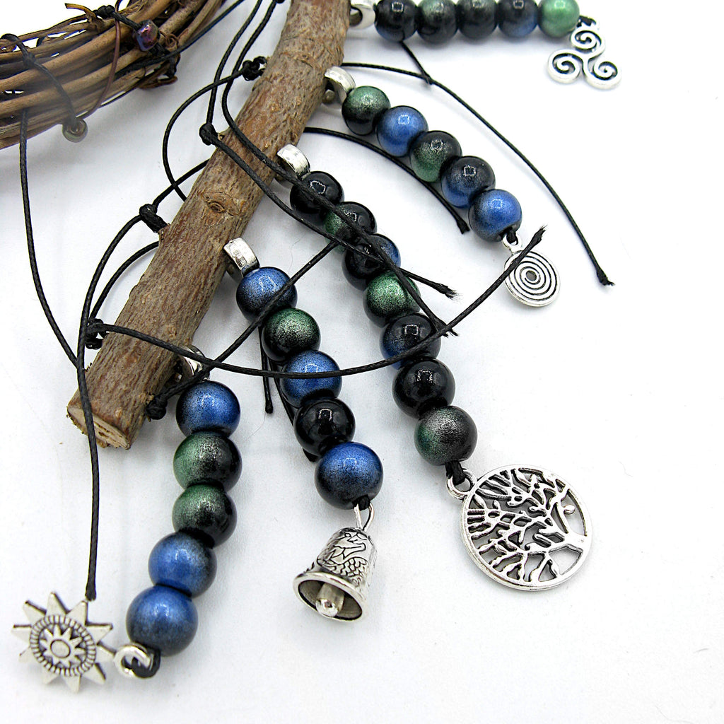 Wreath Wall Hanging: Tree of Life, Twig, Charms, Glass Beads - Handcrafted