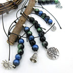 Wreath Wall Hanging: Tree of Life, Twig, Charms, Glass Beads - Handcrafted