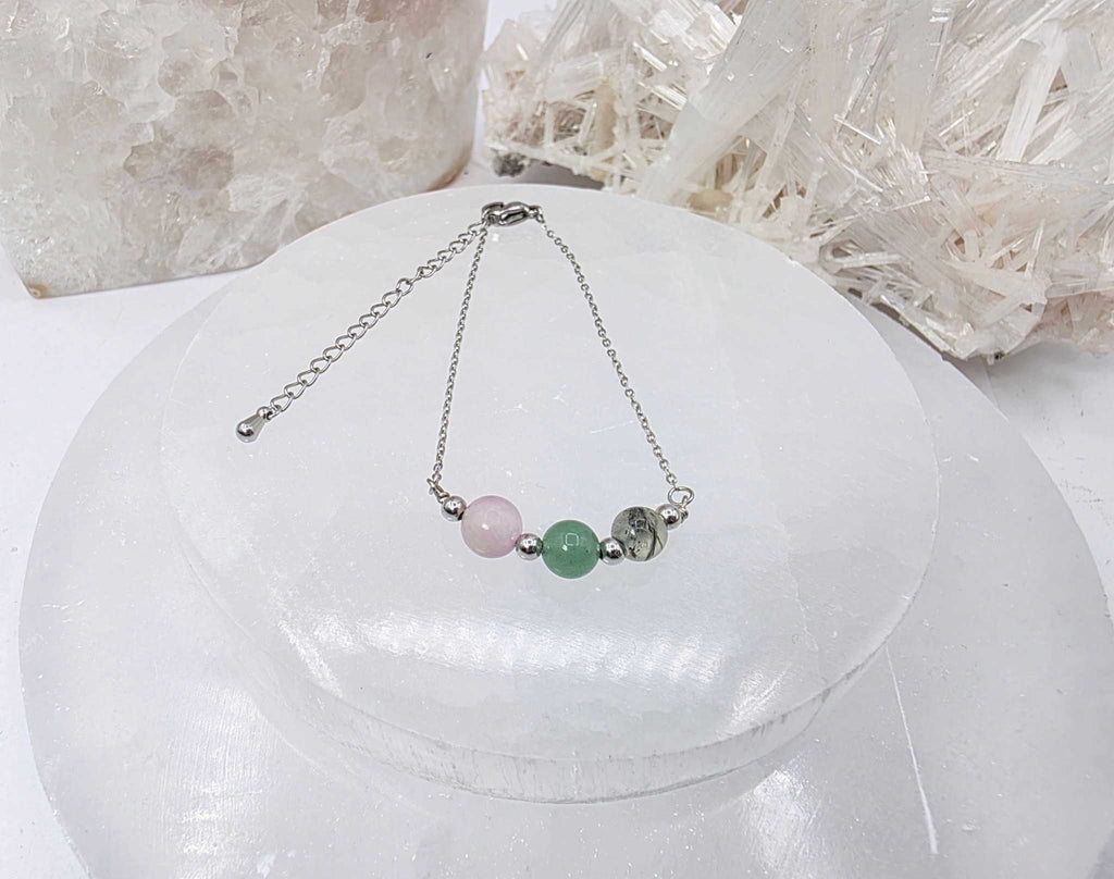 LEAD WITH LOVE-Kunzite, Green Aventurine, Prehnite Jewelry Set